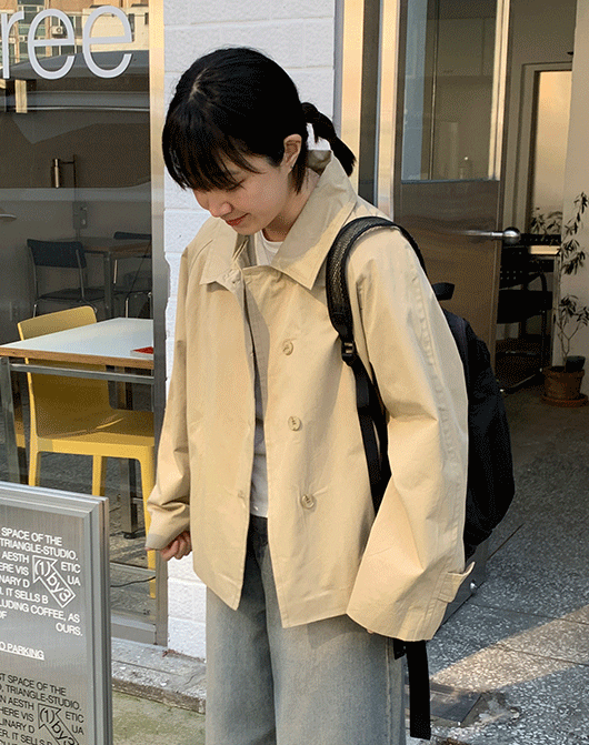 츠키코 카라 하프 트렌치 자켓 (3color)